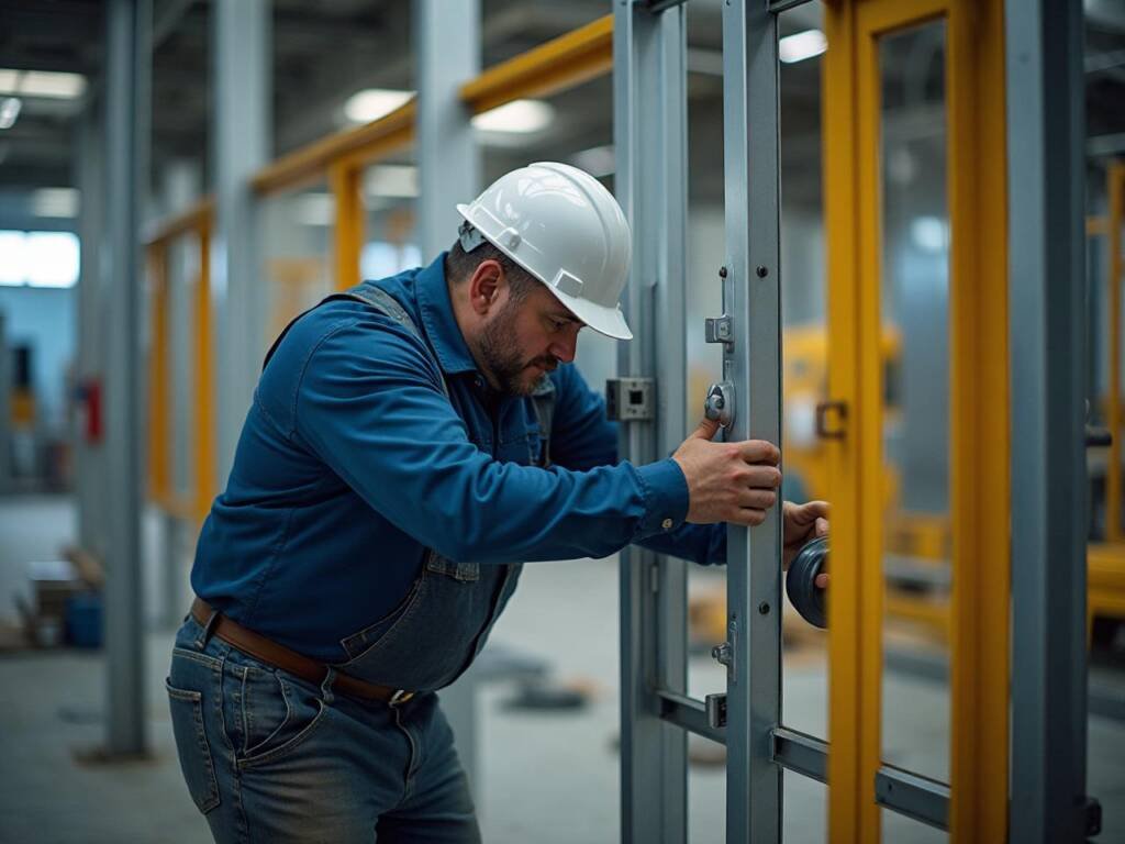 Man installing External Steel Doors